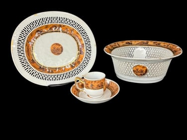 Chinese Export Plate, Cup, Basket etc
