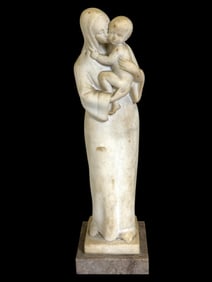 Sandstone Madonna with Child Statue