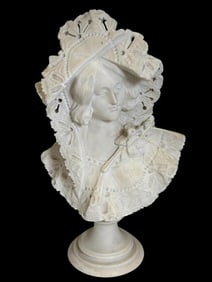 Carved Marble Bust of a Woman