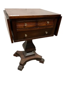 Mahogany Drop Leaf Stand with Drawers