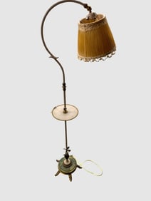 Vintage Floor Lamp with Brass and Marble Base