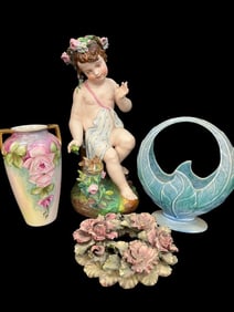 Beswick Art Deco Vase, Cherub Statue and more