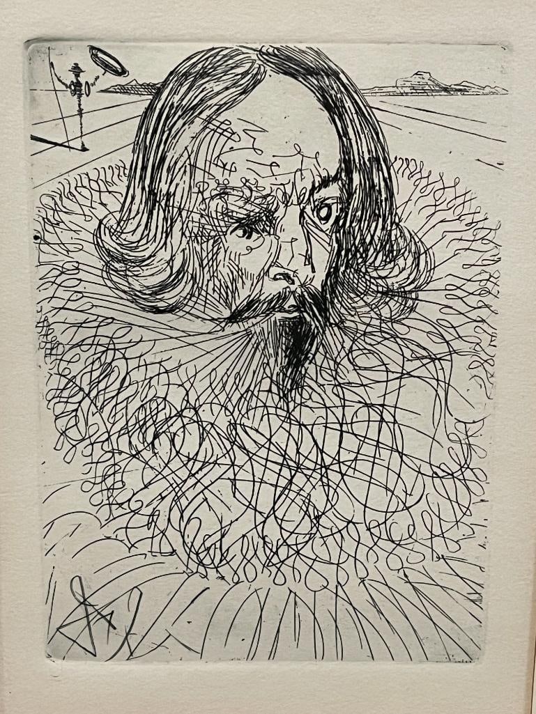 Salvador Dali Cervantes Etching: Salvador Dali Cervantes Etching from the collectors guild. Approx. 6 x 8 inches. Frame approx. 12.5 x 15.5 inches.