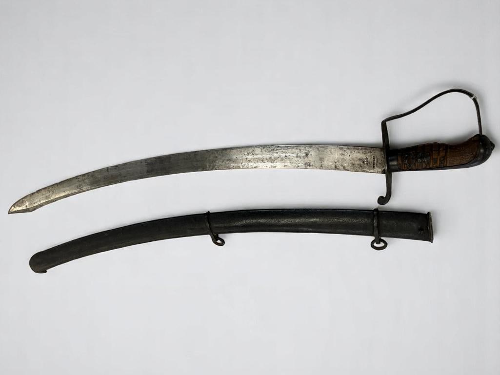 American Nathan Starr Cavalry Sword 1812-1813: American Nathan Starr Cavalry Sword 1812-1813 with Scabbard. Approx. 6 x 40 inches.