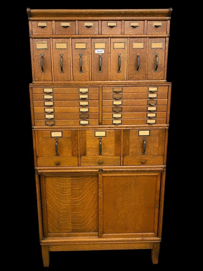 5 Stack Oak Multi Drawer Office & File Cabinet