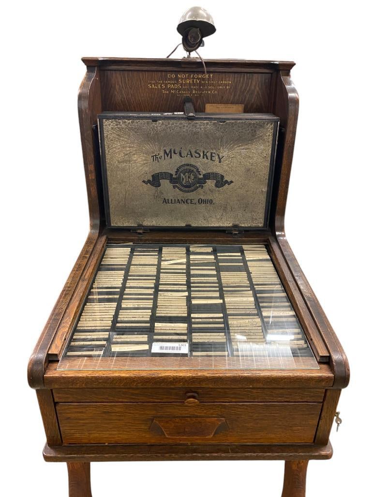 Antique Oak McCaskey System Cash Register (1 of 6)