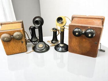 2 Vintage Candlestick Telephones