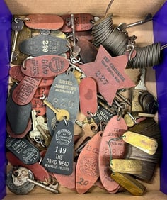 Group of Hotel Key Fobs with Keys etc