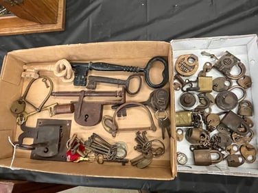 Group of Vintage Locks, Skeleton Keys and more