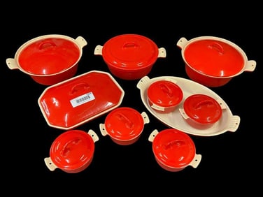 Griswold Red Enamel Mini Dutch Ovens etc