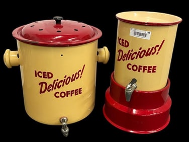 Enamelware Iced Delicious Coffee Dispensers