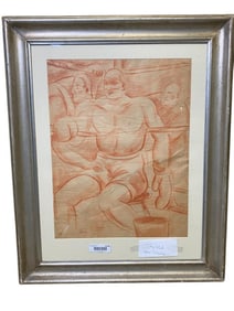Tony Sisti sepia Boxing Drawing