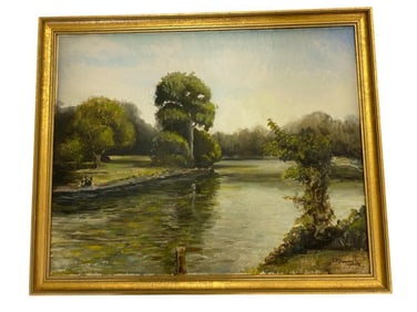 E.R. Snowman Oil on Canvas Landscape