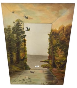 Wonderful Hand Painted Continental Wall Mirror