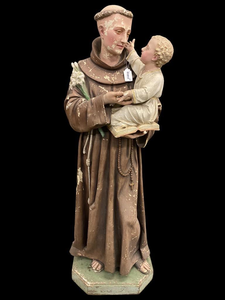 Life Size Saint Anthony with Child Statue (1 of 6)