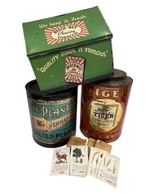 Chewing Tobacco and Peanuts Advertising Tins
