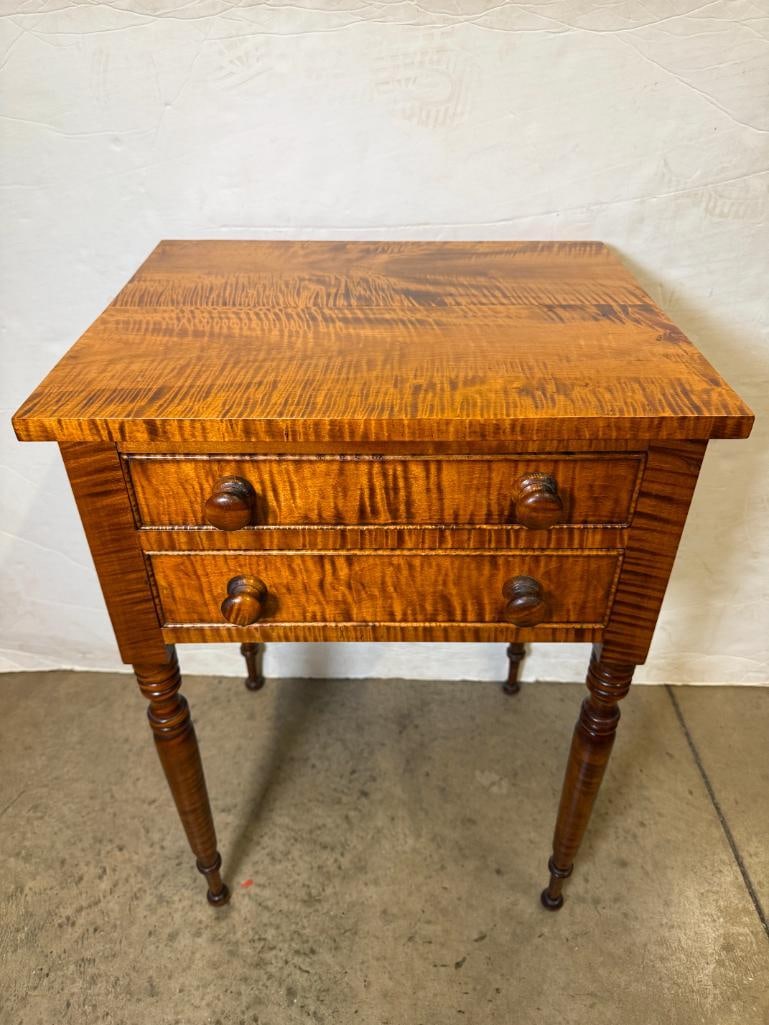 Tiger Maple 2 Drawer Stand (1 of 5)