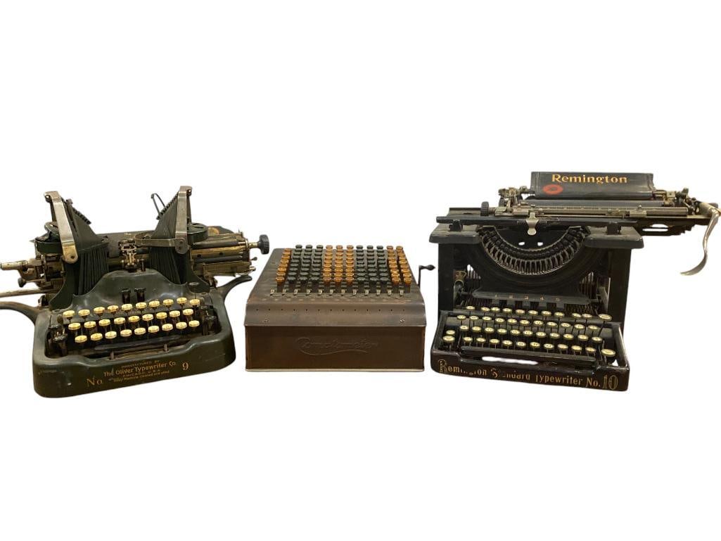 Oliver Typewriter, The Comptometer and more: Oliver Typewriter, The Comptometer and Remington Typewriter. 3 pieces.