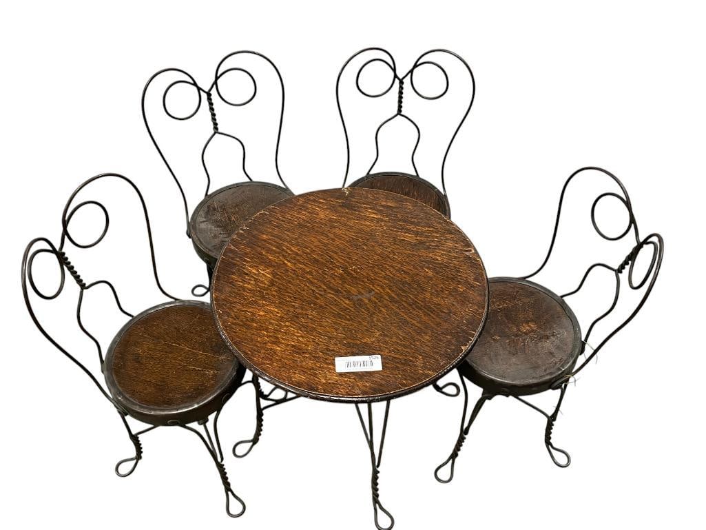 Oak and Wire Childs Ice Cream Chairs and Table (1 of 3)