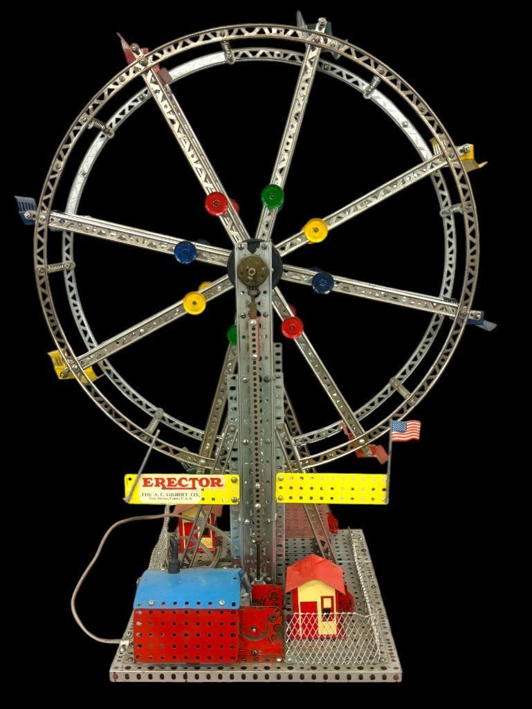 A.C. Gilbert Co. Erector Set Ferris Wheel: A.C. Gilbert Co. Erector Set Ferris Wheel. Approx. 30 x 22 x 14 inches.