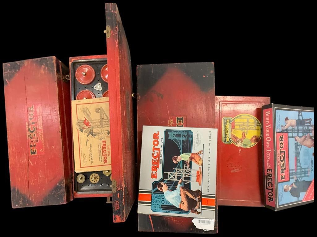 Group of Erector Sets in Wood Cases etc (1 of 9)