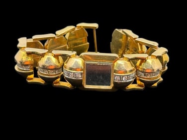 14k Gold and Diamond Watch Bracelet