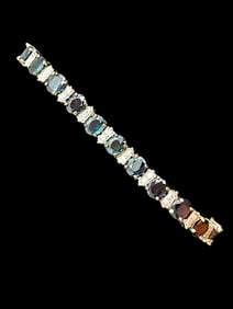14k Gold Diamonds and Sapphires Bracelet