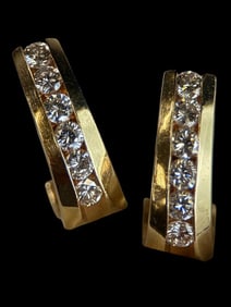 14k Gold and Diamond Earrings