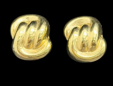 14k Gold Swirl Earrings