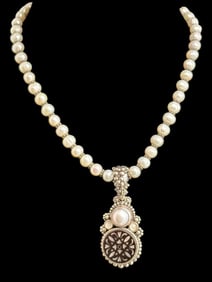 Stephen Dweck Sterling Silver and Pearl Necklace
