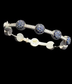 18k Gold Bracelet with Diamonds and Sapphires
