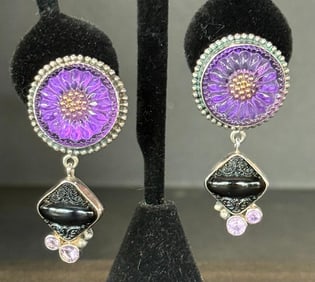 Mars and Valentine Sterling Flower Earrings