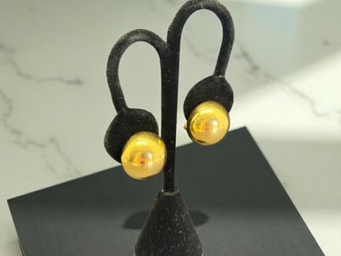 18k Gold Dome Earrings