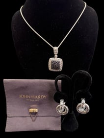 John Hardy Sterling Necklace and Earrings
