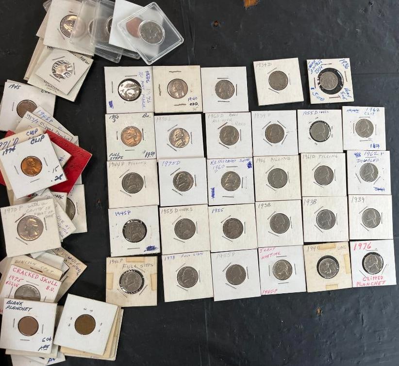 U.S. Error Coins, Nixon Penny and more: U.S. Error Coins, Nixon Penny, some Canada cents etc. Approx. 65 coins.