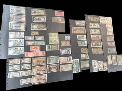 Group of Foreign Paper Currency: Group of Foreign Paper Currency. Including Japan, Korea, China, Brunei, South Africa and more. Approx. 95 pieces.