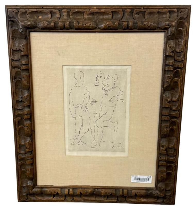 After Pablo Picasso Comme Les Jacinthes: After Pablo Picasso Comme Les Jacinthes. Approx. 8 x 11 inches. Frame approx. 22 x 25 inches.