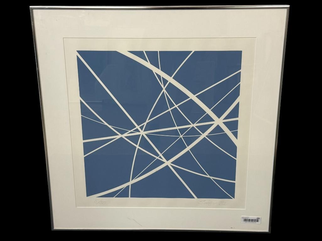 Clifford Singer Abstract Silkscreen: Clifford Singer Abstract Silkscreen, signed and numbered 8/50. Approx. 30 x 30 inches.