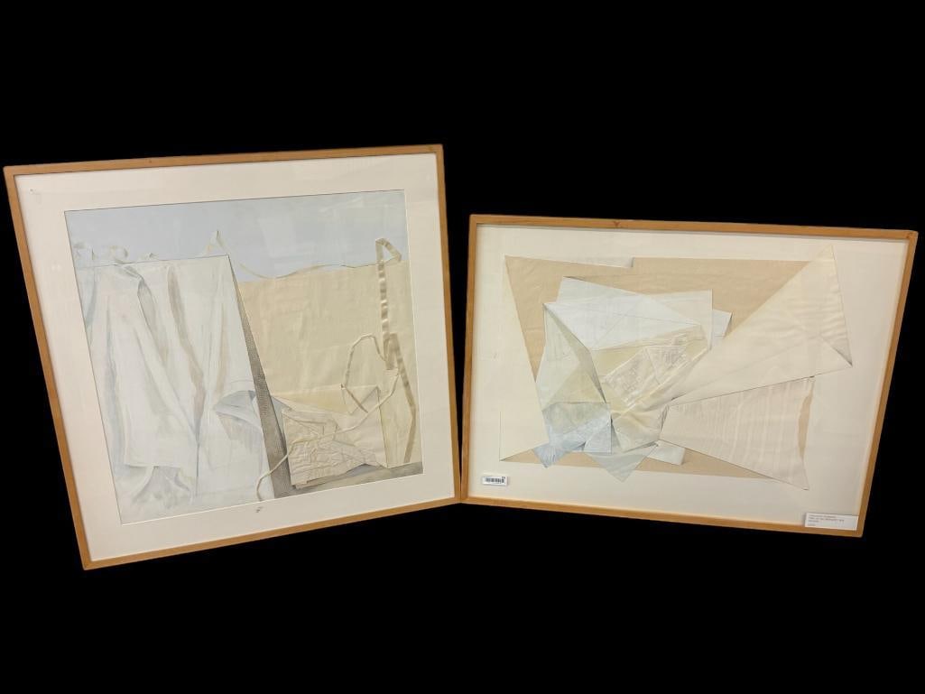 Constance Kiermaier Ode to the Obsolete Collages: Constance Kiermaier Ode to the Obsolete Collages, signed. 2 pieces. Approx. 31 x 41 inches and 38 x 38 inches.