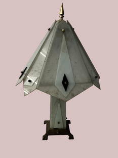 Art Deco Table Lamp: Art Deco Table Lamp. Unusual design. Approx. 24 x 16 x 10 inches.