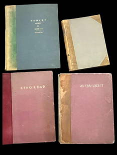 4 Roycroft Printed Books: 4 Roycroft Printed Books. Hamlet Prince of Denmark, As You Like It, King Lear and The Sonnets of Shakespeare signed by Elbert Hubbard.
