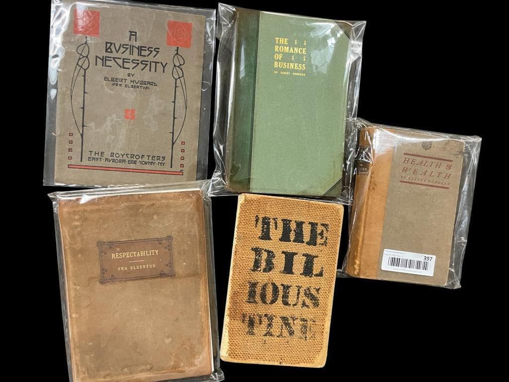 5 Roycroft Books by Elbert Hubbard: 5 Roycroft Books by Elbert Hubbard including Health and Wealth, The Romance of Business, A Business Necessity, Respectability and The Bilioustine.