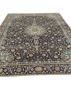 Handmade Persian Ghom Rug: Handmade Persian Ghom Rug. Approx. 9'9" x 12'8".