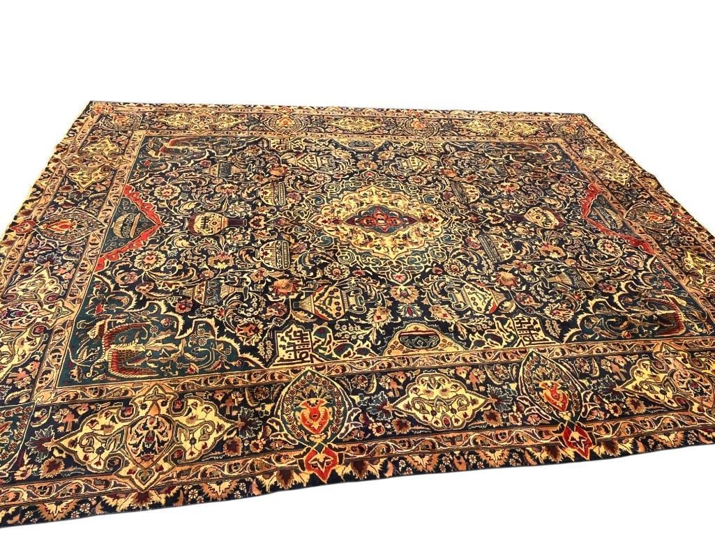 Handmade Persian Kashmar rug: Handmade Persian Kashmar rug. Approx. 9'8" x 12'6".