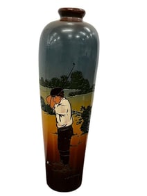 Weller Pottery Dickens Ware Golf Themed Vase
