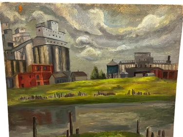 Oil on Board of a Concrete Plant