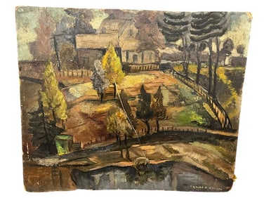 Raymond Dowden signed oil on board