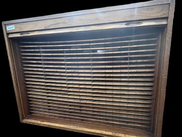 Oak Roll Front Cabinet