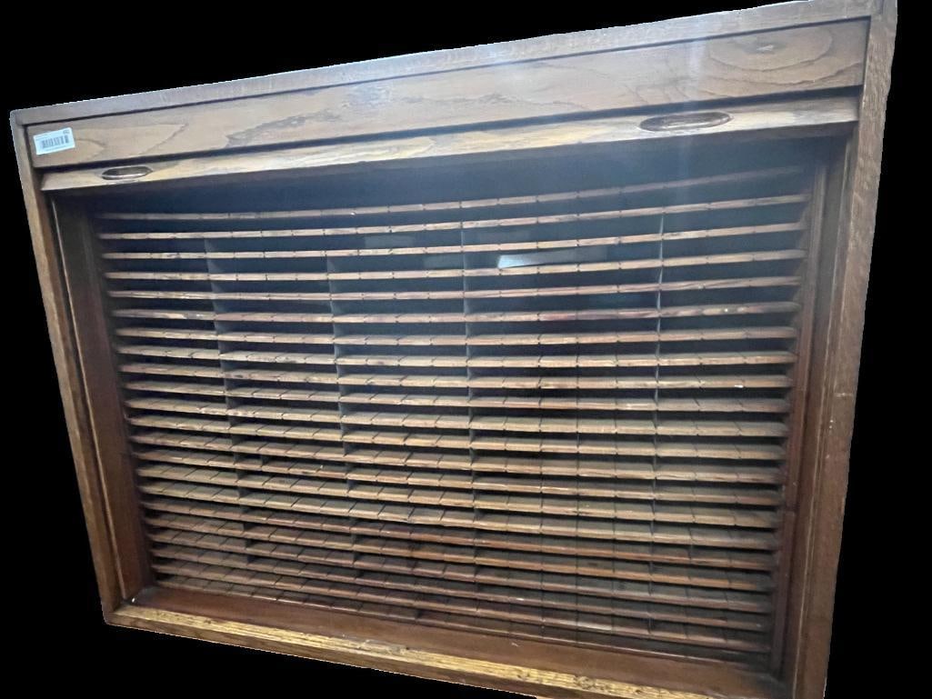 Oak Roll Front Cabinet (1 of 3)