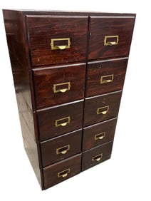 10 Drawer Oak File Cabinet